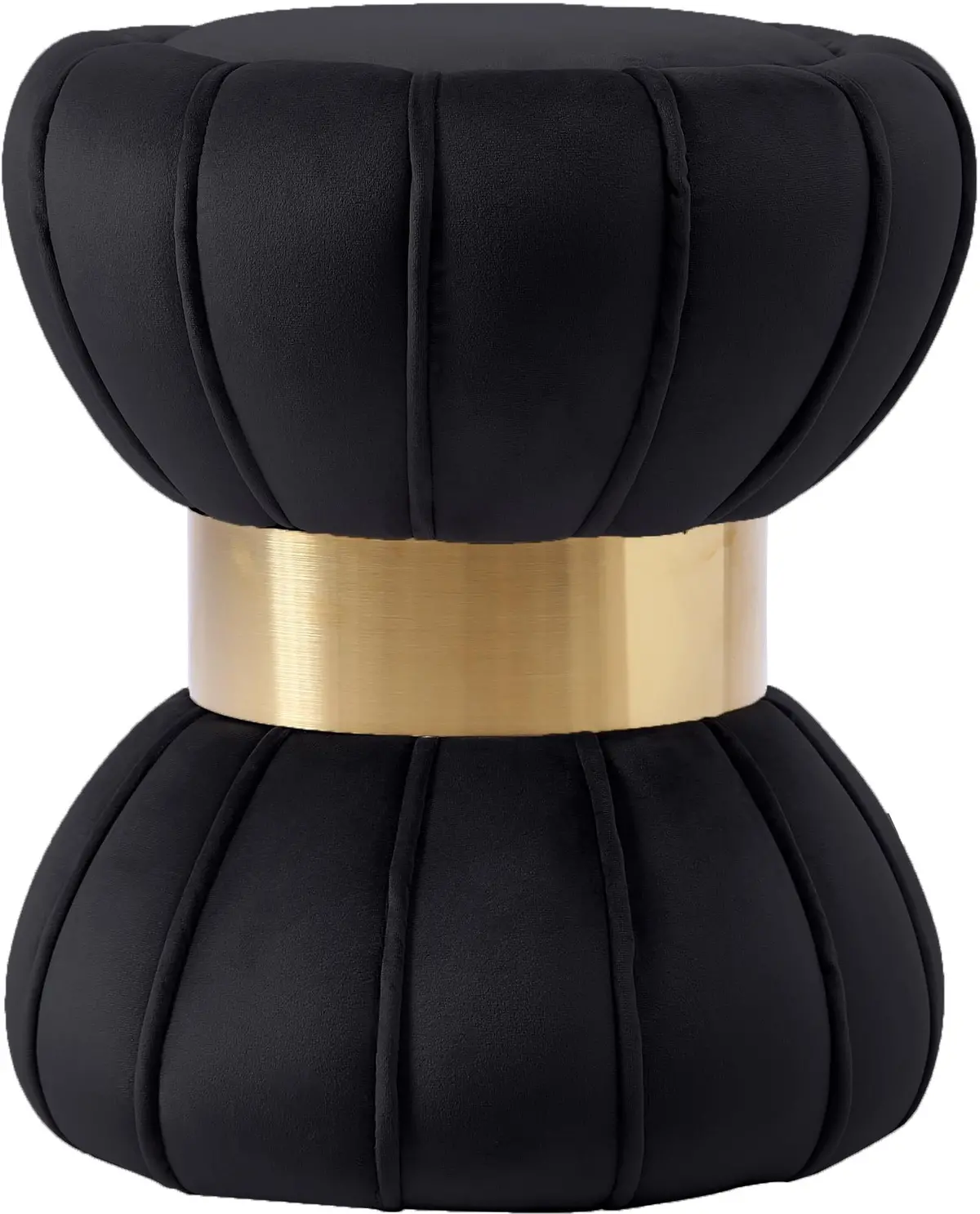 Vino Black Velvet Ottoman/Stool 1