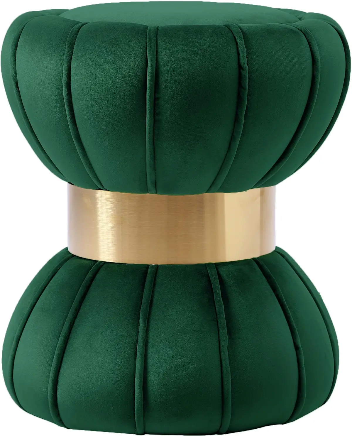 Vino Green Velvet Ottoman/Stool 1
