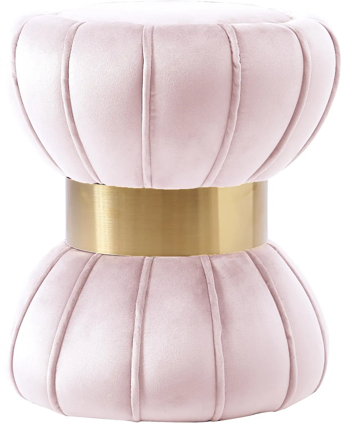Vino Pink Velvet Ottoman/Stool 1