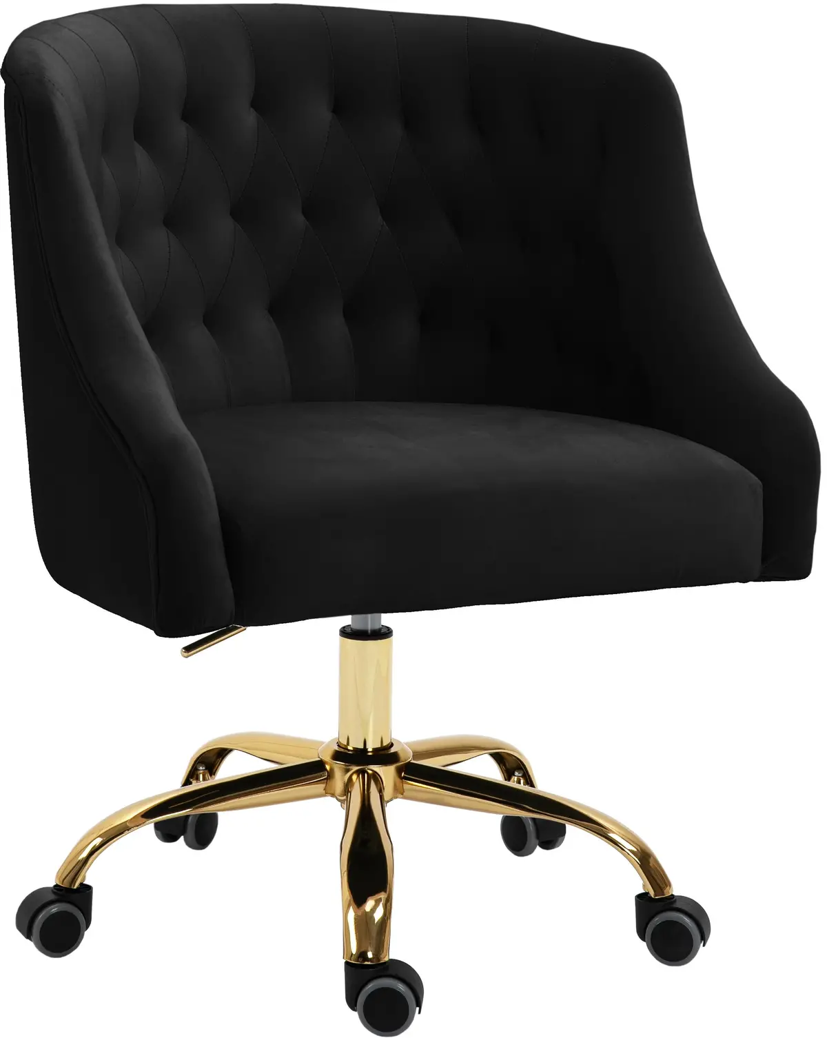 Arden Black Velvet Office Chair 1