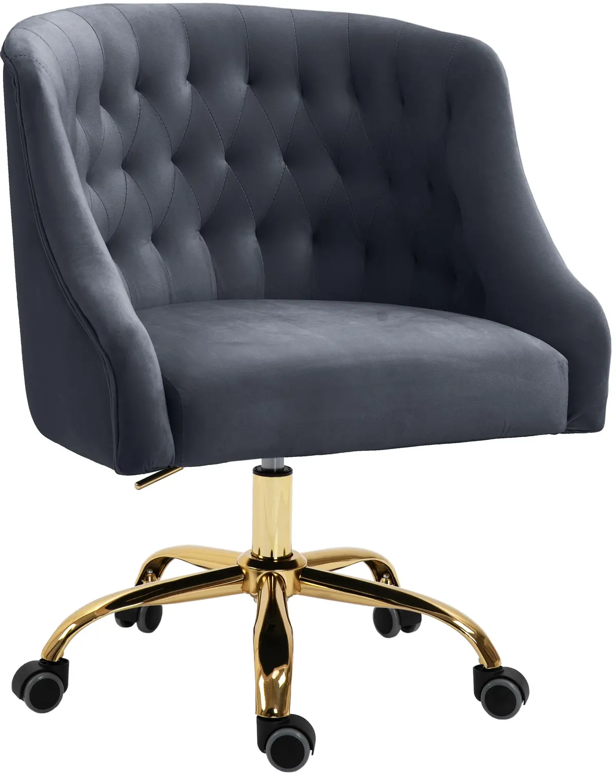 Arden Grey Velvet Office Chair 1