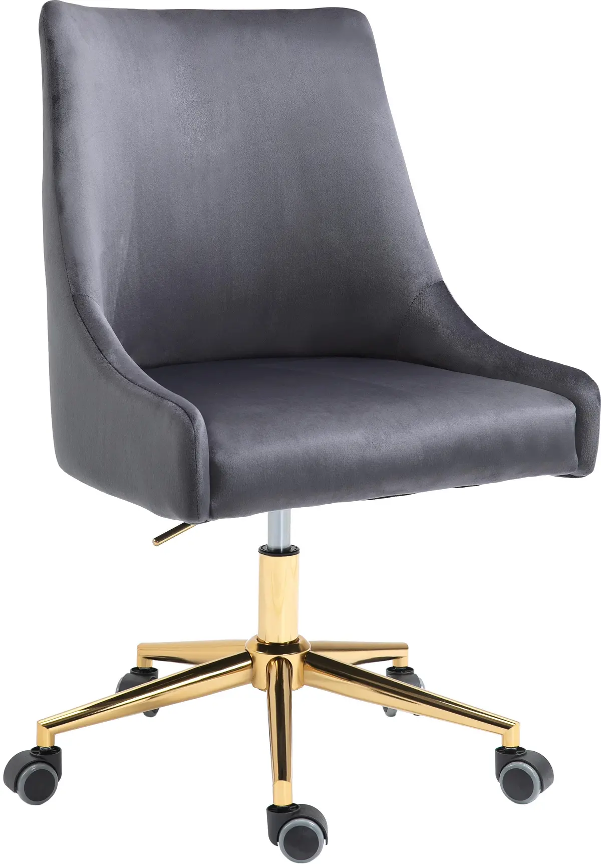 Karina Grey Velvet Office Chair 1
