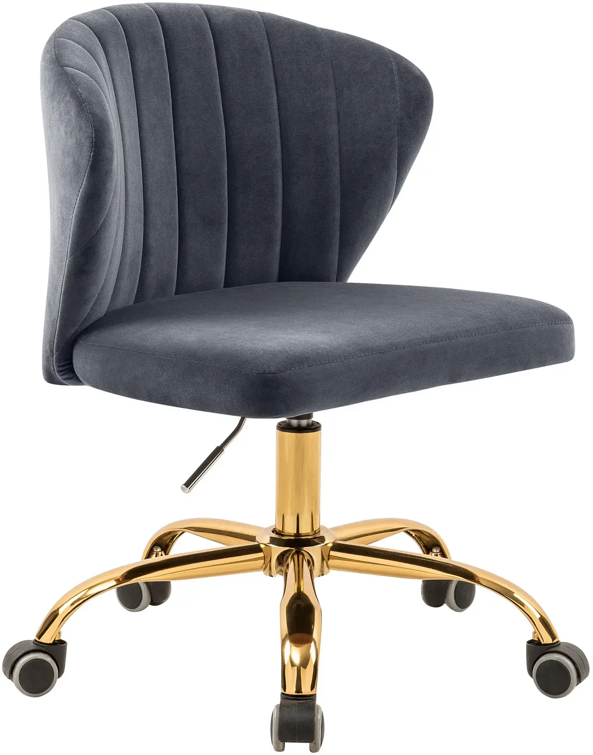 Finley Grey Velvet Office Chair 1