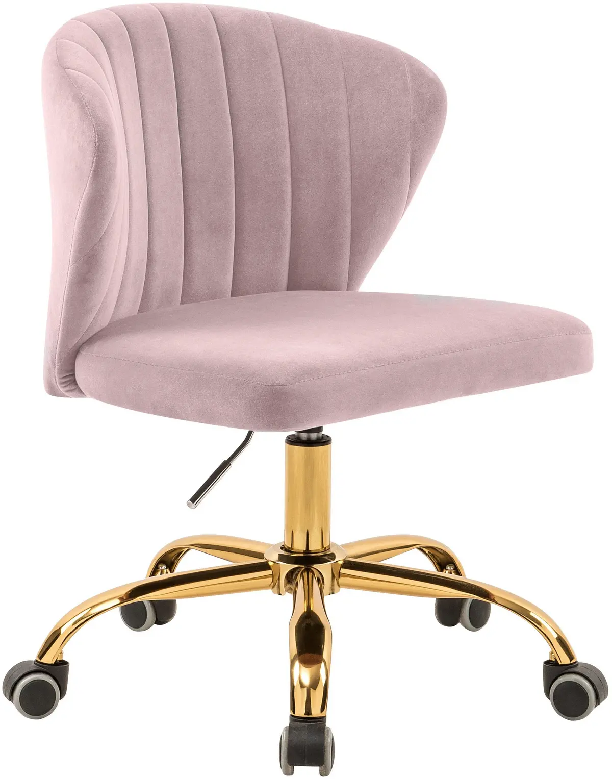 Finley Pink Velvet Office Chair 1