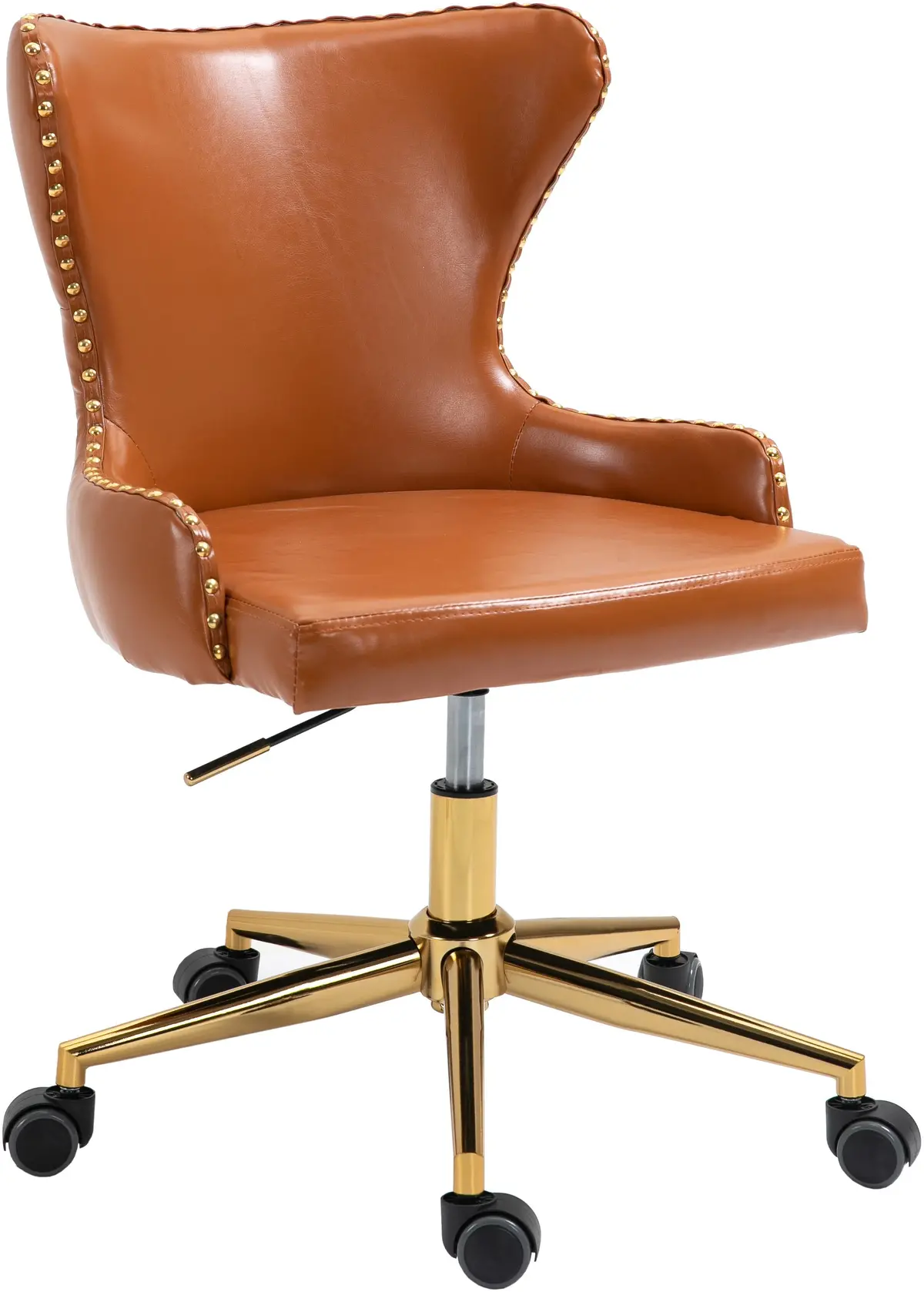Hendrix Cognac Faux Leather Office Chair 1