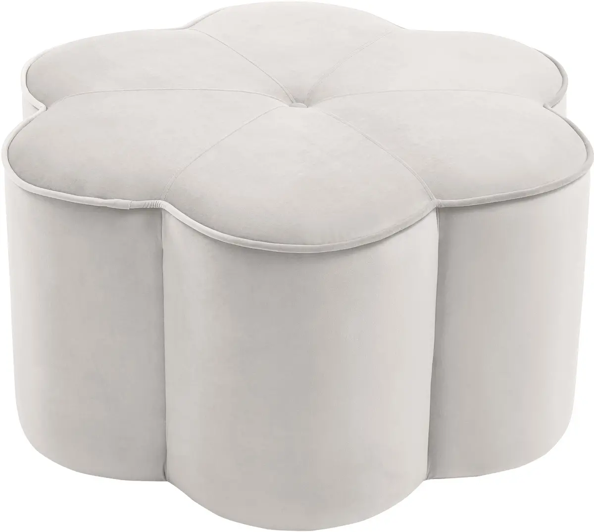 Daisy Cream Velvet Ottoman 1