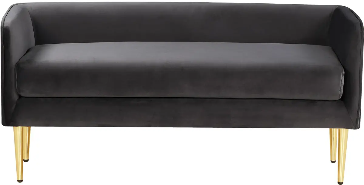 Audrey Grey Velvet Bench 2