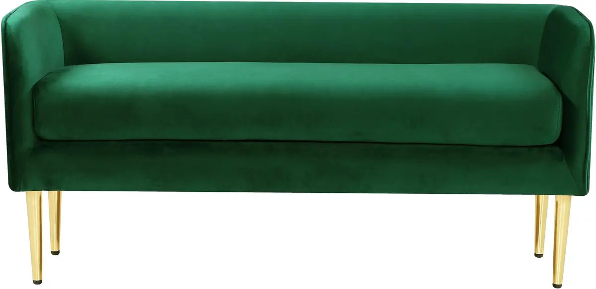 Audrey Green Velvet Bench 2