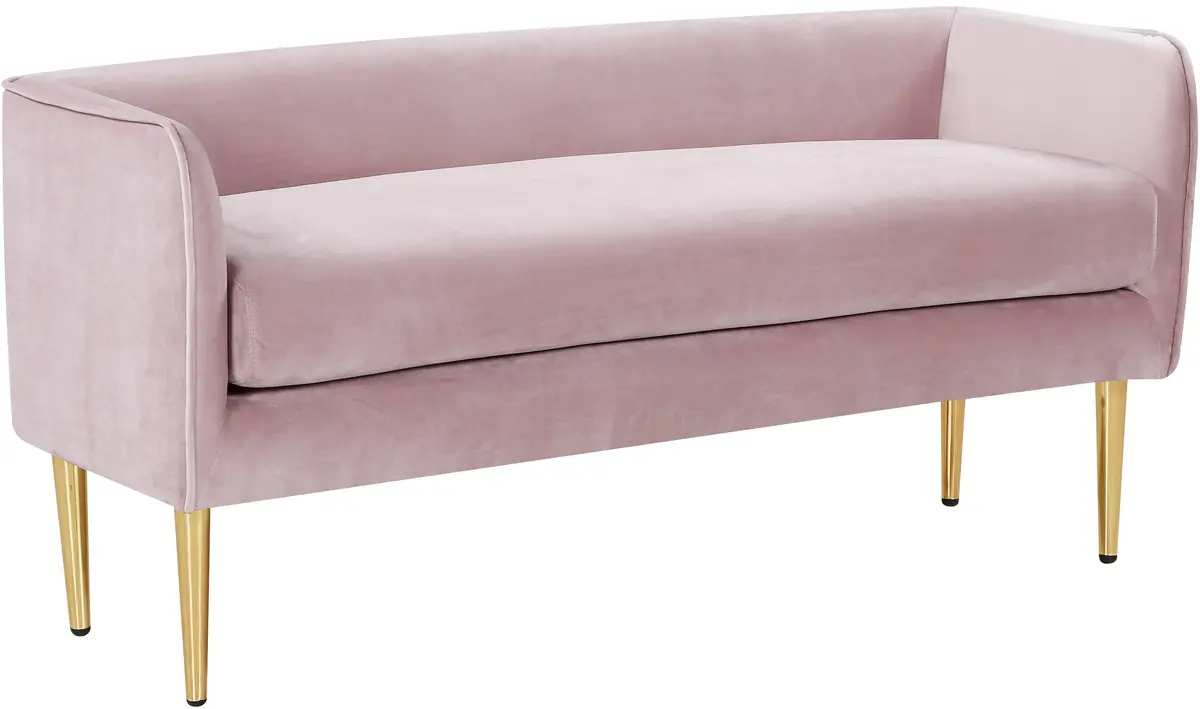 Audrey Pink Velvet Bench 1