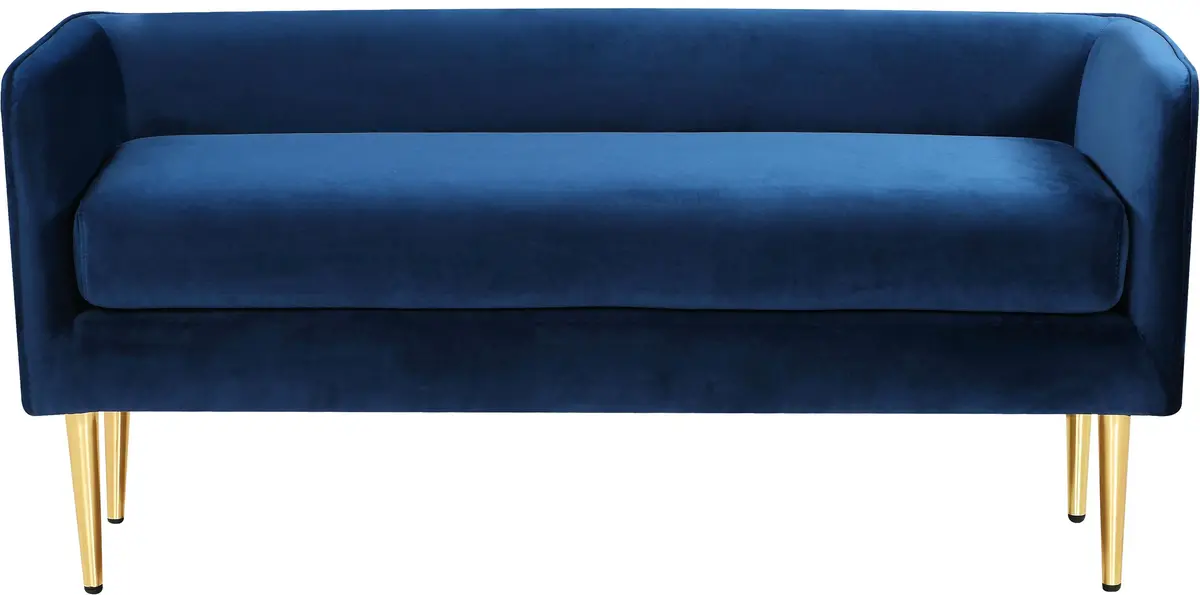 Audrey Navy Velvet Bench 2