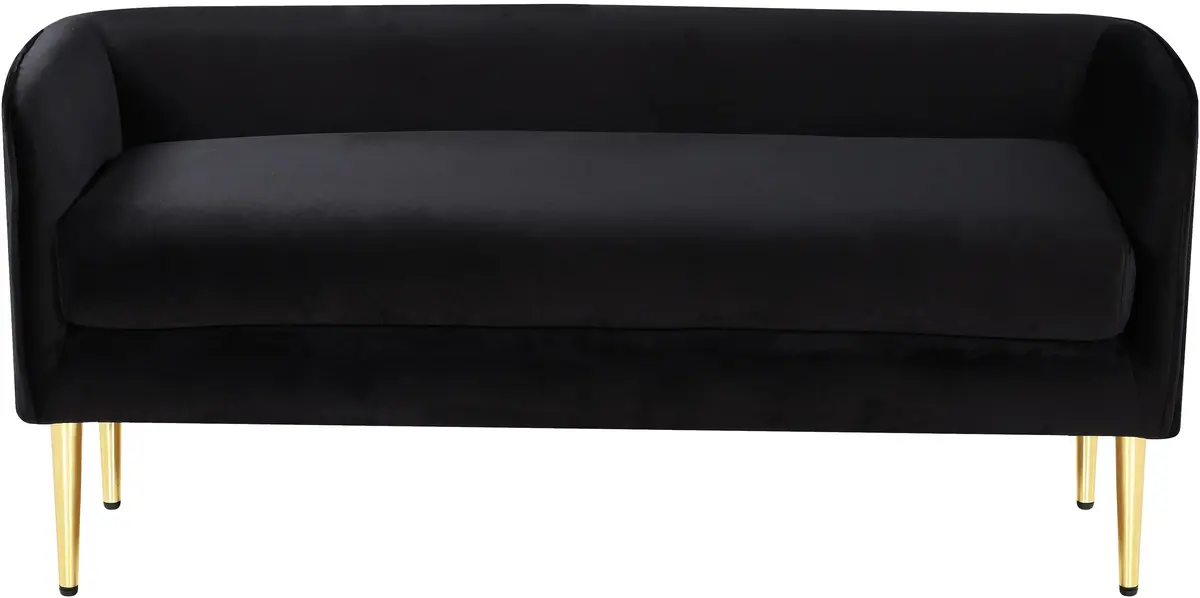 Audrey Black Velvet Bench 2
