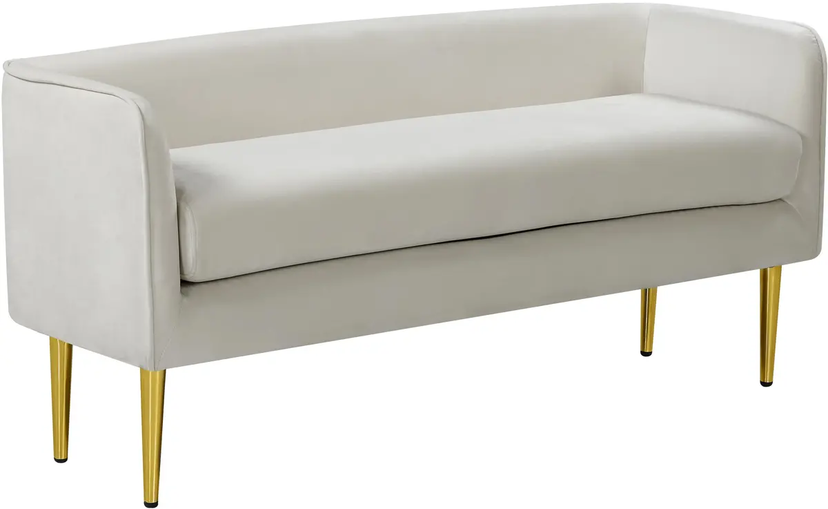 Audrey Cream Velvet Bench 1