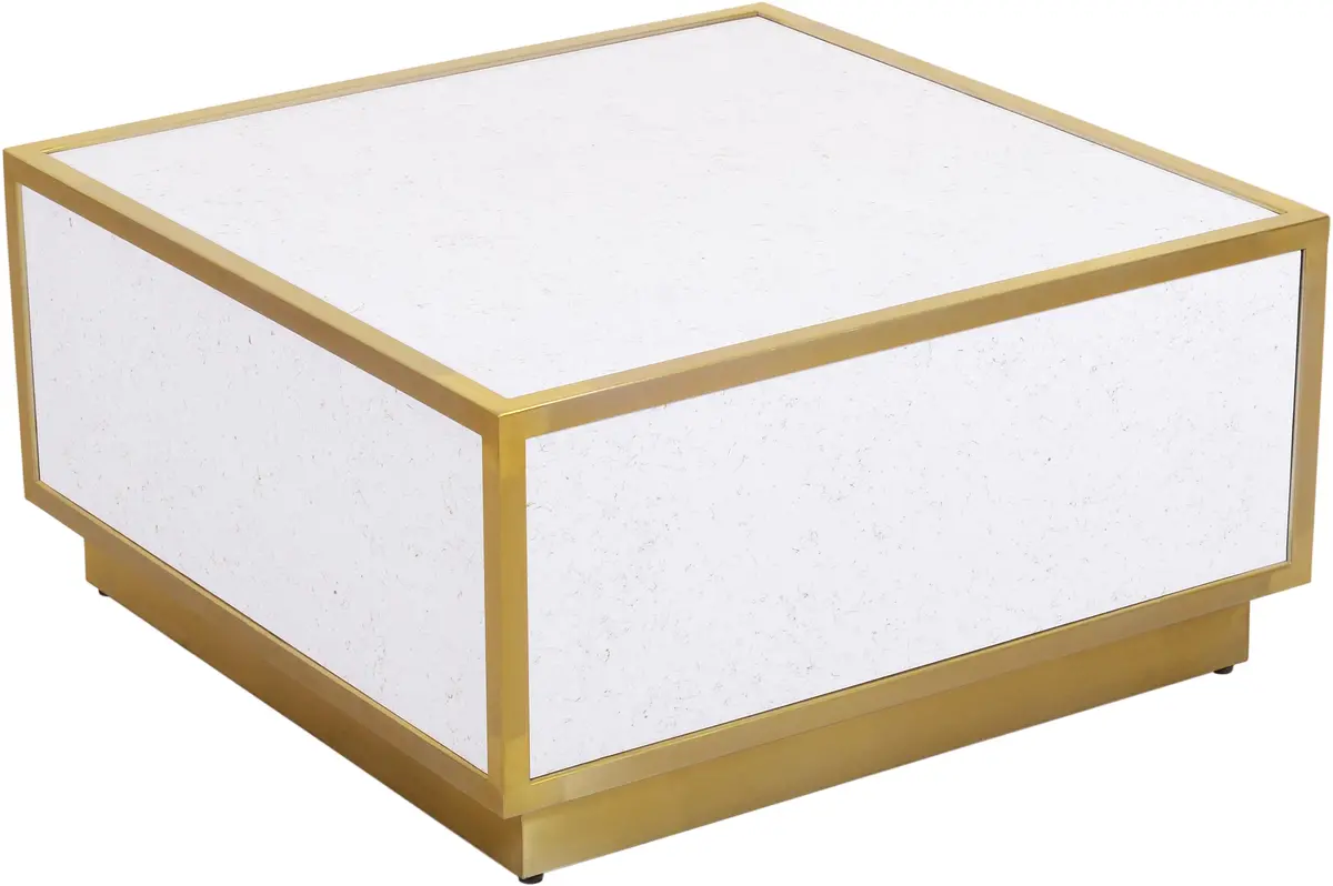 Glitz White Faux Marble Coffee Table 1