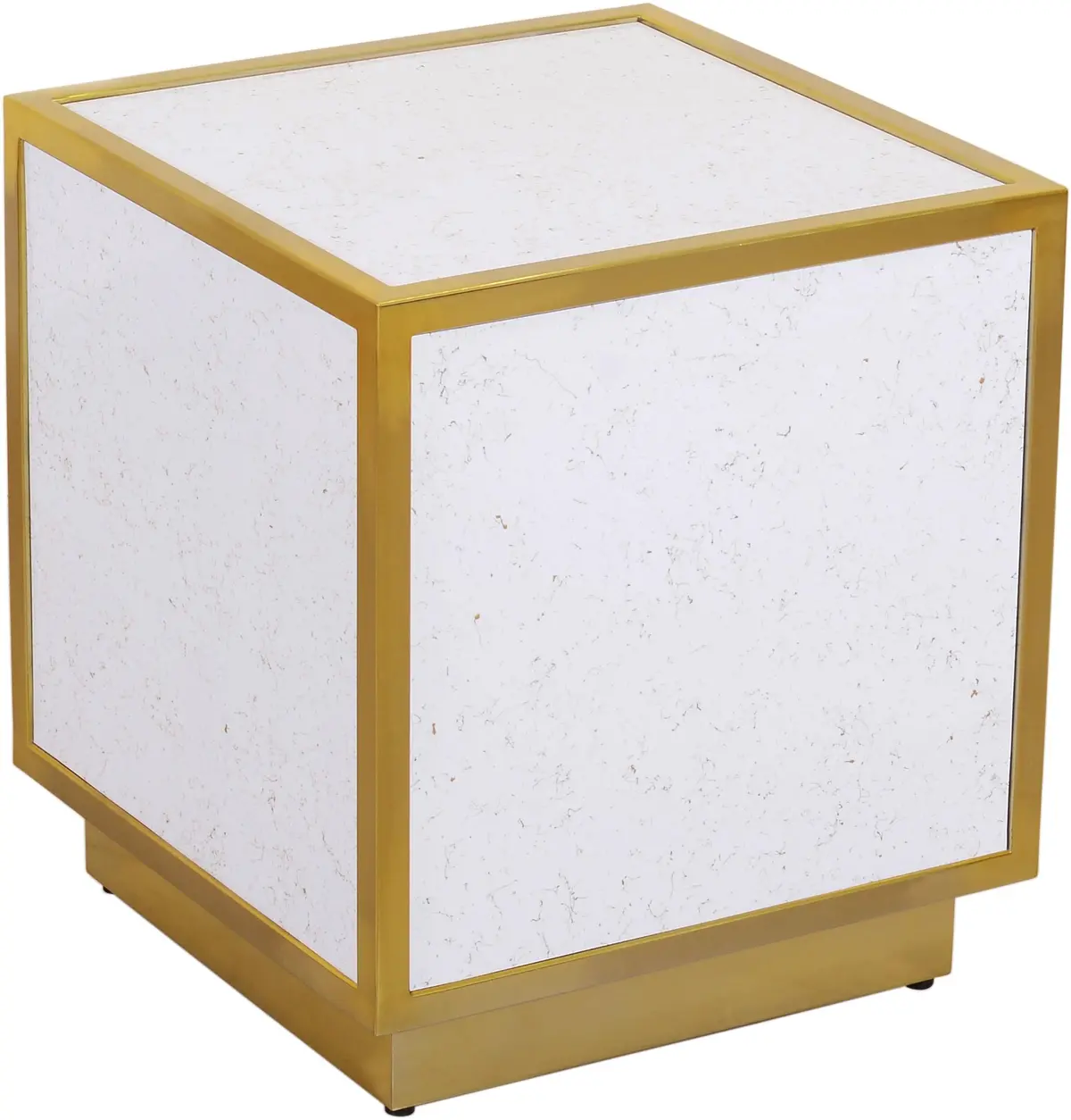 Glitz White Faux Marble End Table 1