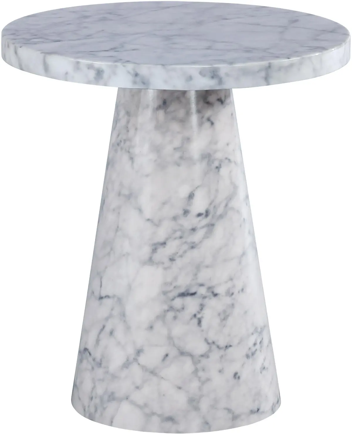 Omni White Faux Marble End Table 1