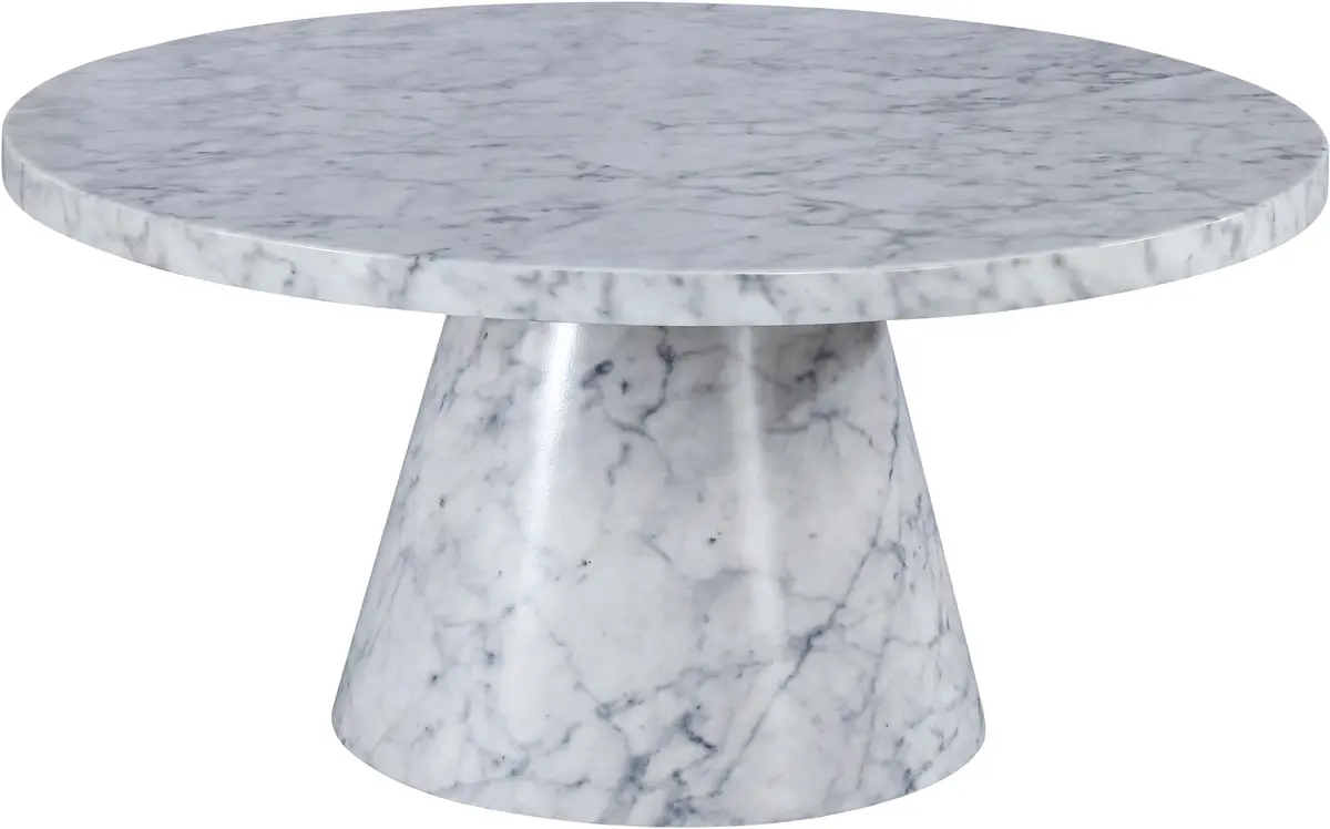 Omni White Faux Marble Coffee Table 1