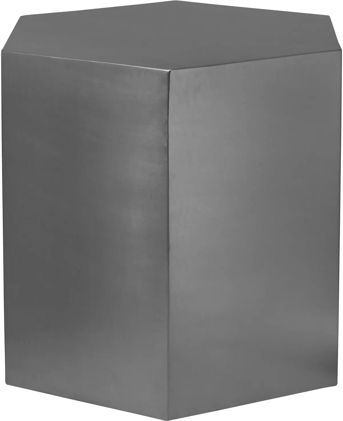 Hexagon Brushed Chrome End Table 1