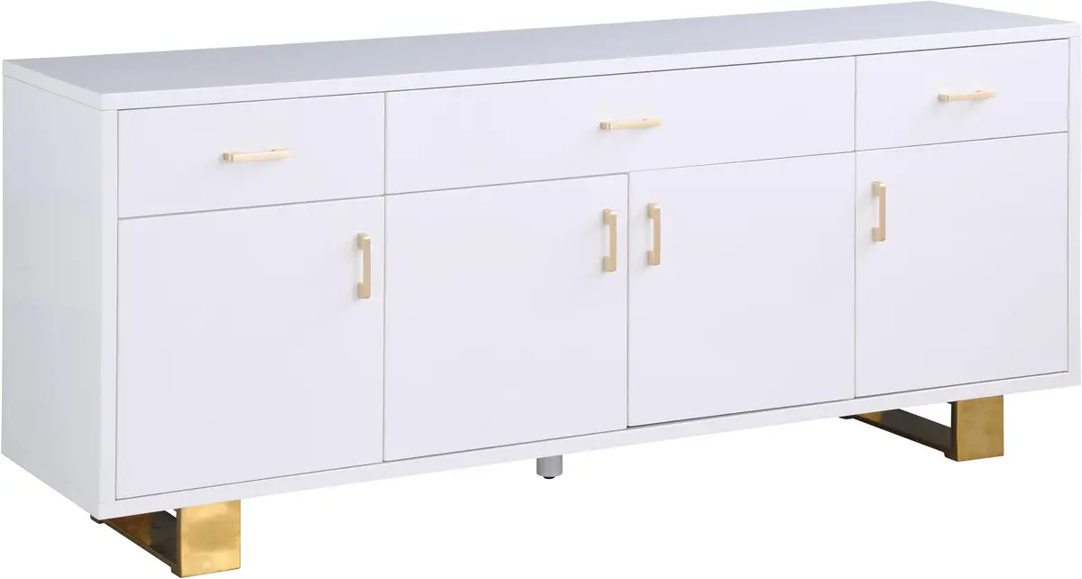 Excel White Lacquer Sideboard/Buffet 1