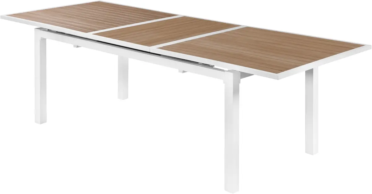 Nizuc Brown Manufactured Wood Outdoor Patio Extendable Aluminum Dining Table 1