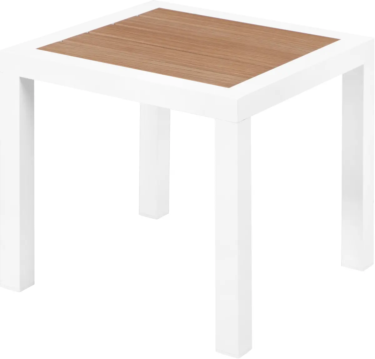 Nizuc Brown Manufactured Wood Outdoor Patio Aluminum End Table 1