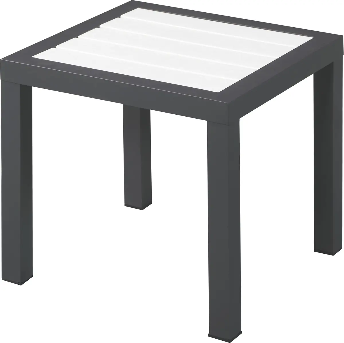 Nizuc White Manufactured Wood Outdoor Patio Aluminum End Table 1