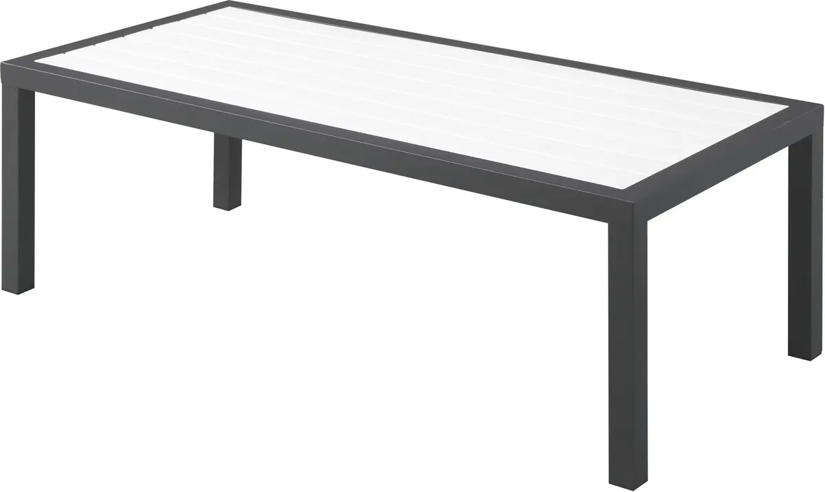 Nizuc White Manufactured Wood Outdoor Patio Aluminum Coffee Table 1