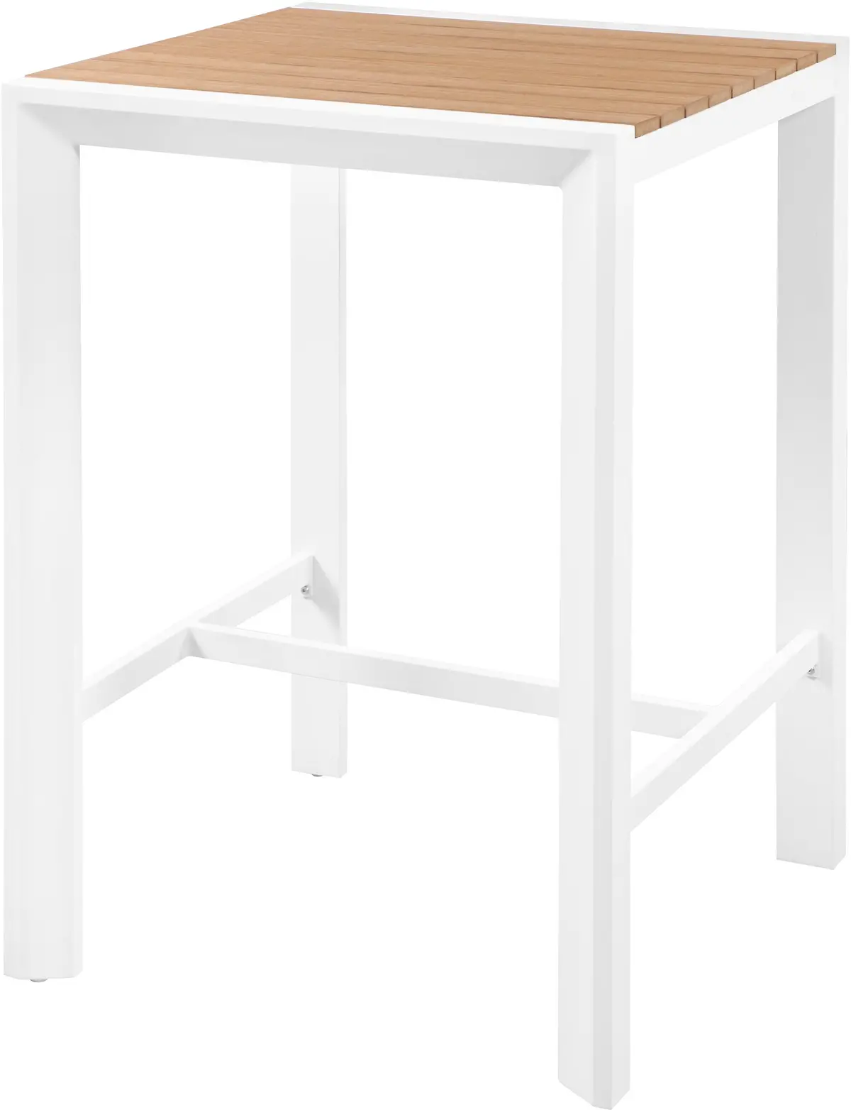 Nizuc Brown Manufactured Wood Outdoor Patio Aluminum Square Bar Table 1