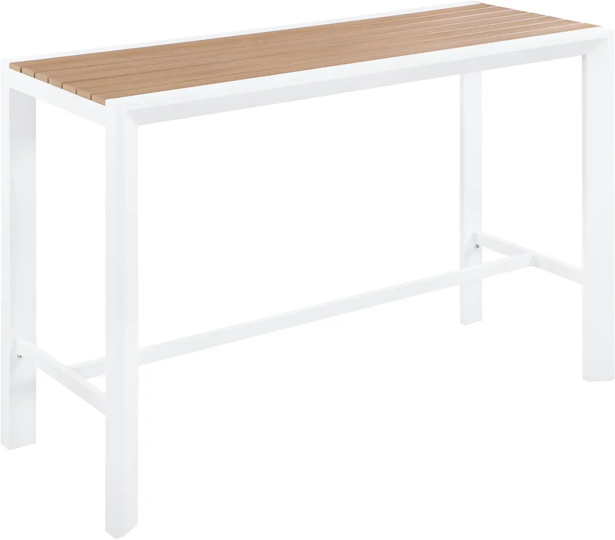 Nizuc Brown Manufactured Wood Outdoor Patio Aluminum Rectangle Bar Table 1