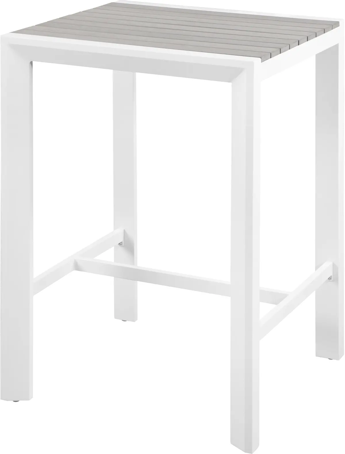 Nizuc Grey Manufactured Wood Outdoor Patio Aluminum Square Bar Table 1