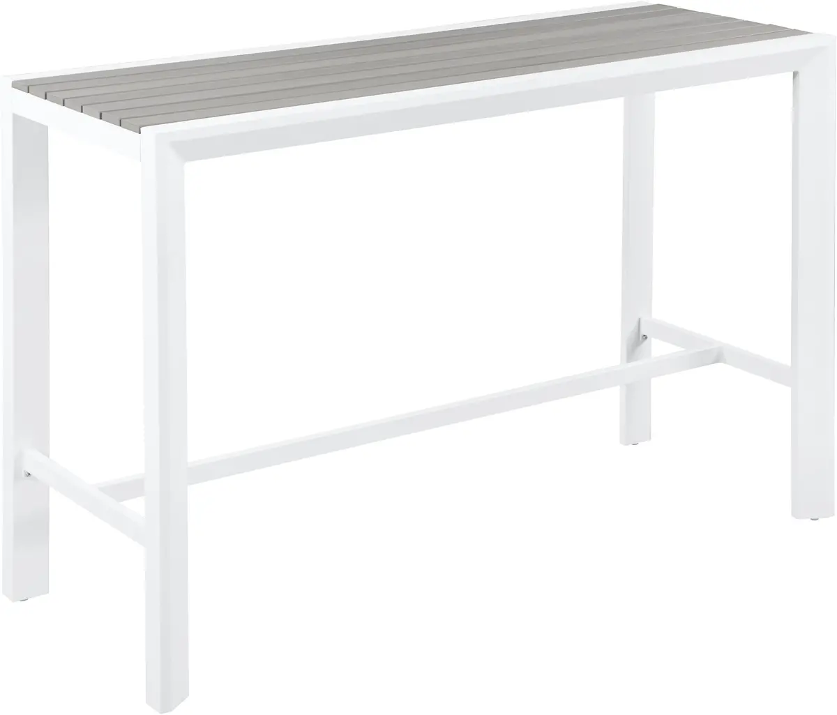 Nizuc Grey Manufactured Wood Outdoor Patio Aluminum Rectangle Bar Table 1