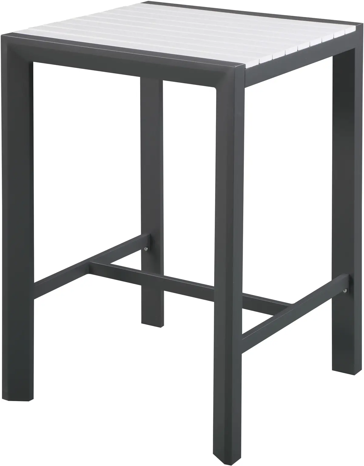 Nizuc White Manufactured Wood Outdoor Patio Aluminum Square Bar Table 1