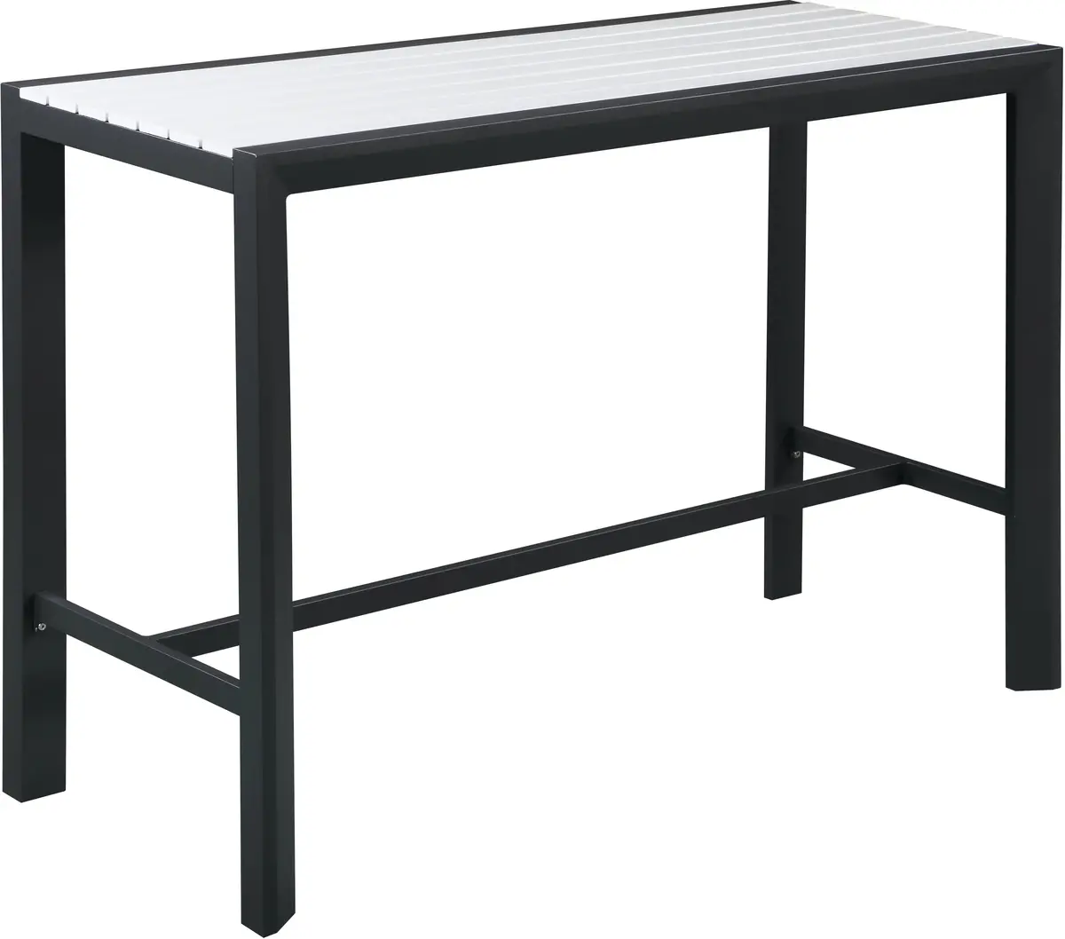 Nizuc White Manufactured Wood Outdoor Patio Aluminum Rectangle Bar Table 1