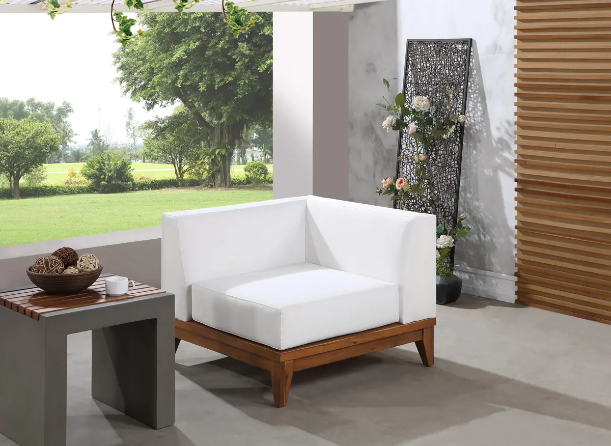 Rio Off White Waterproof Fabric Outdoor Patio Modular Corner Chair 2