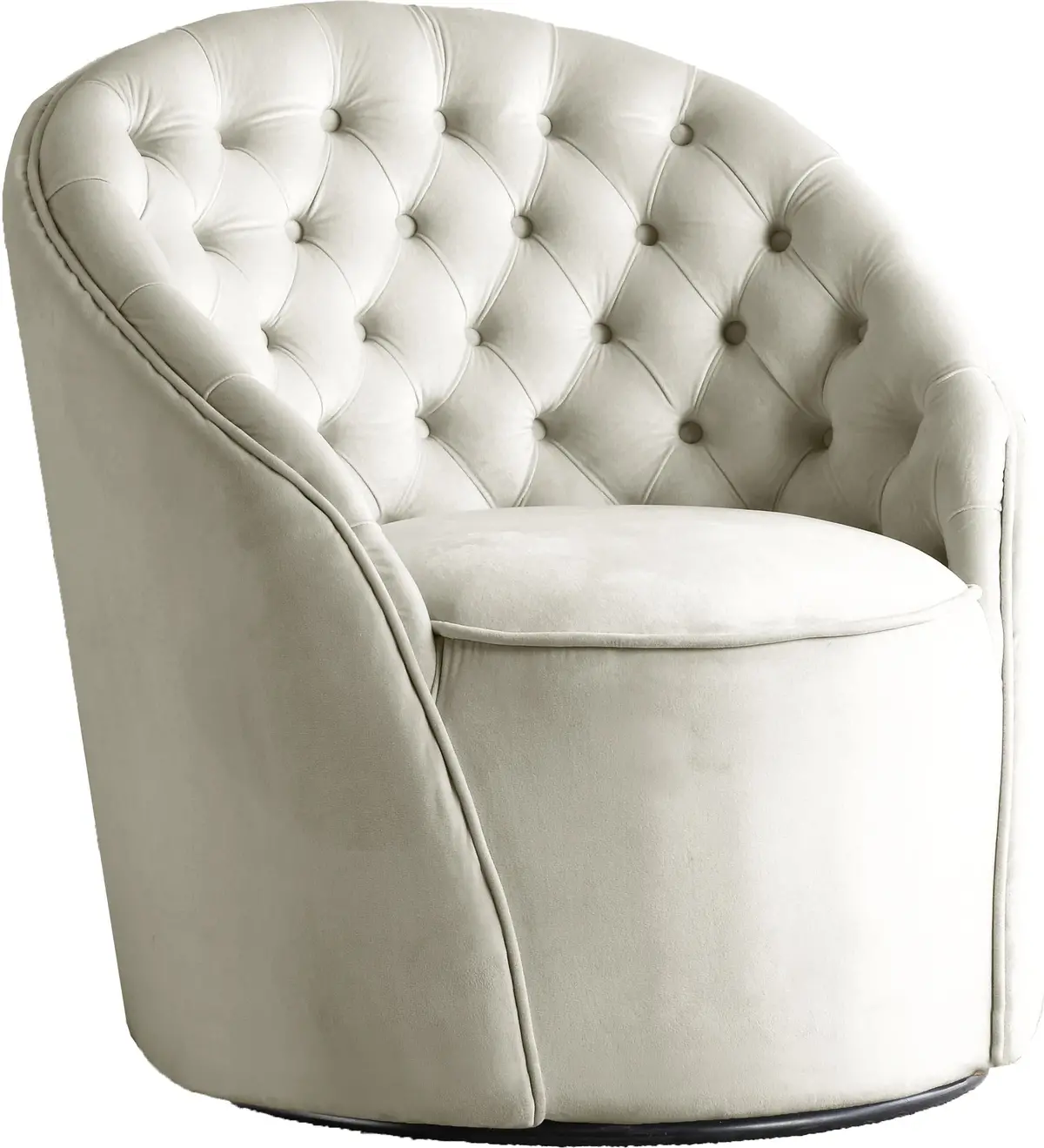 Alessio Cream Velvet Accent Chair 1
