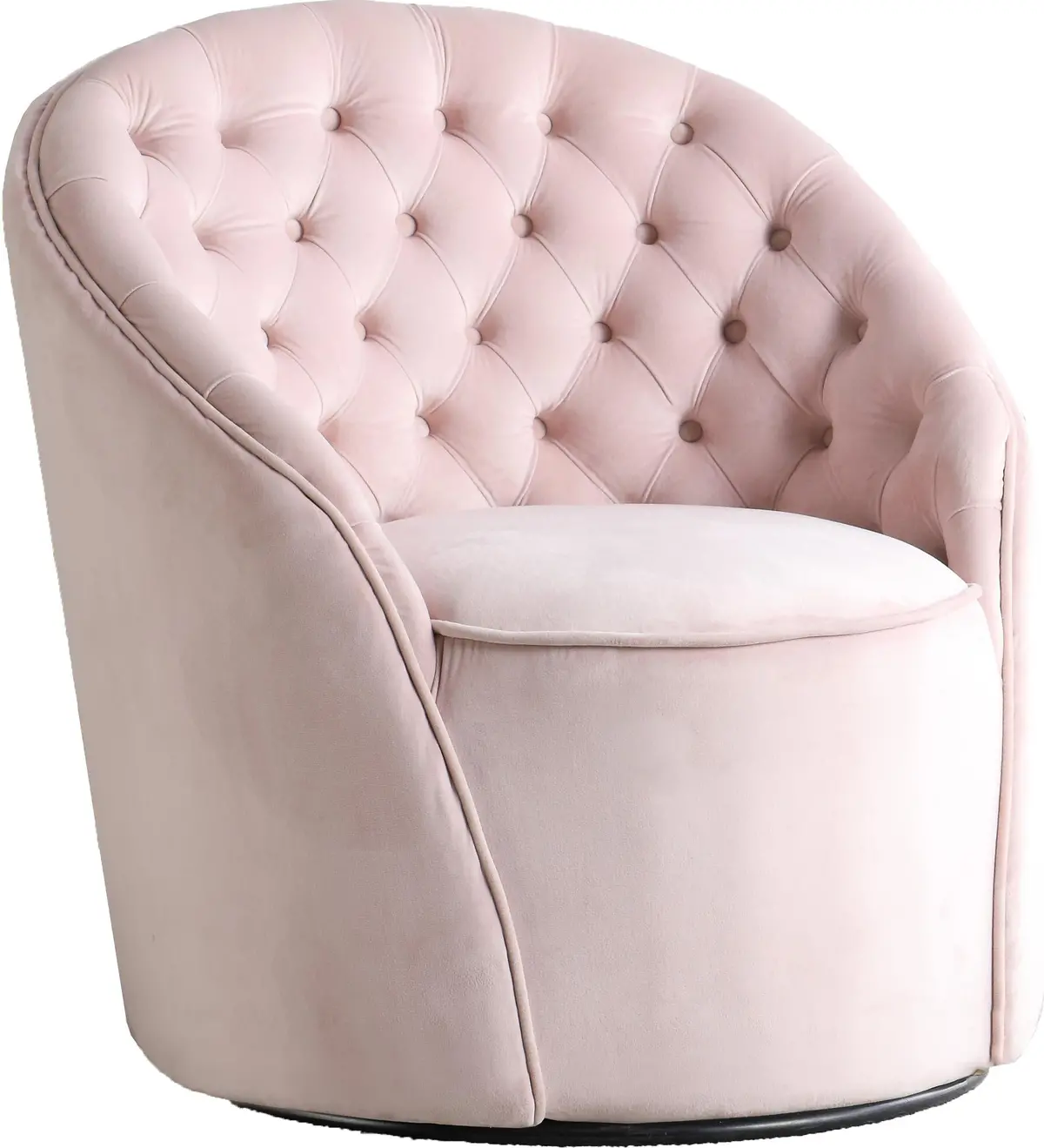 Alessio Pink Velvet Accent Chair 1