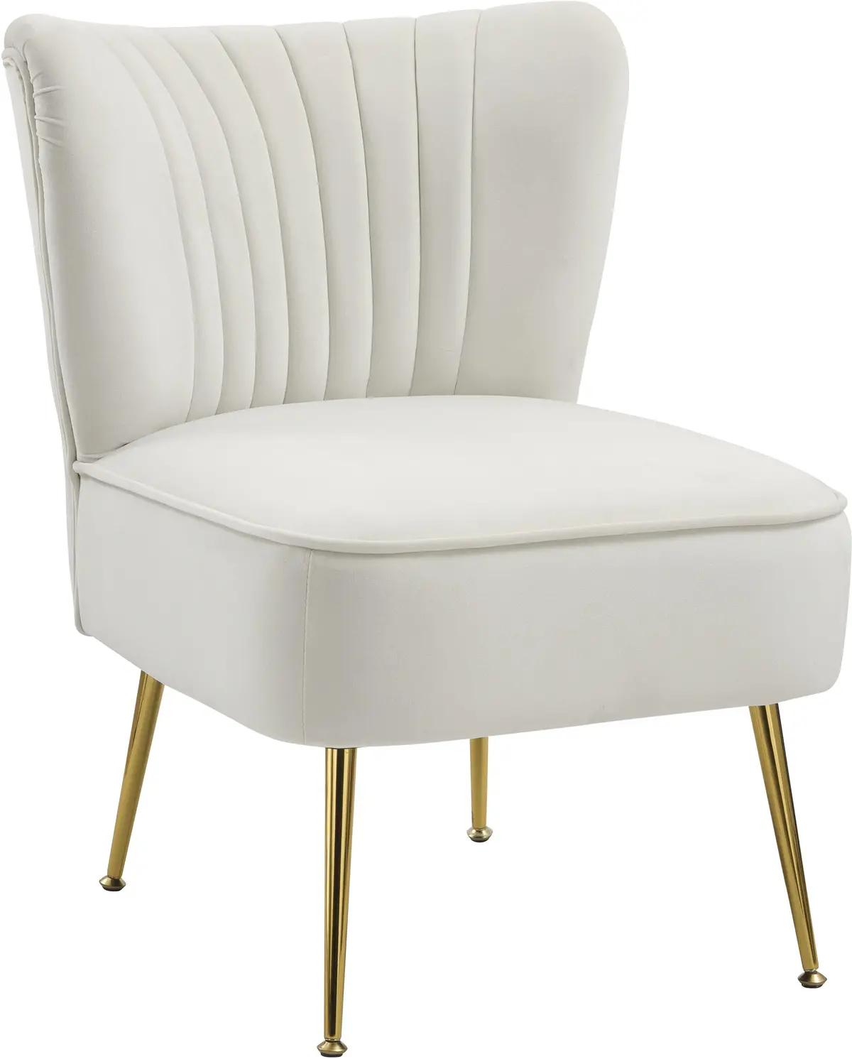 Tess Cream Velvet Accent Chair 1