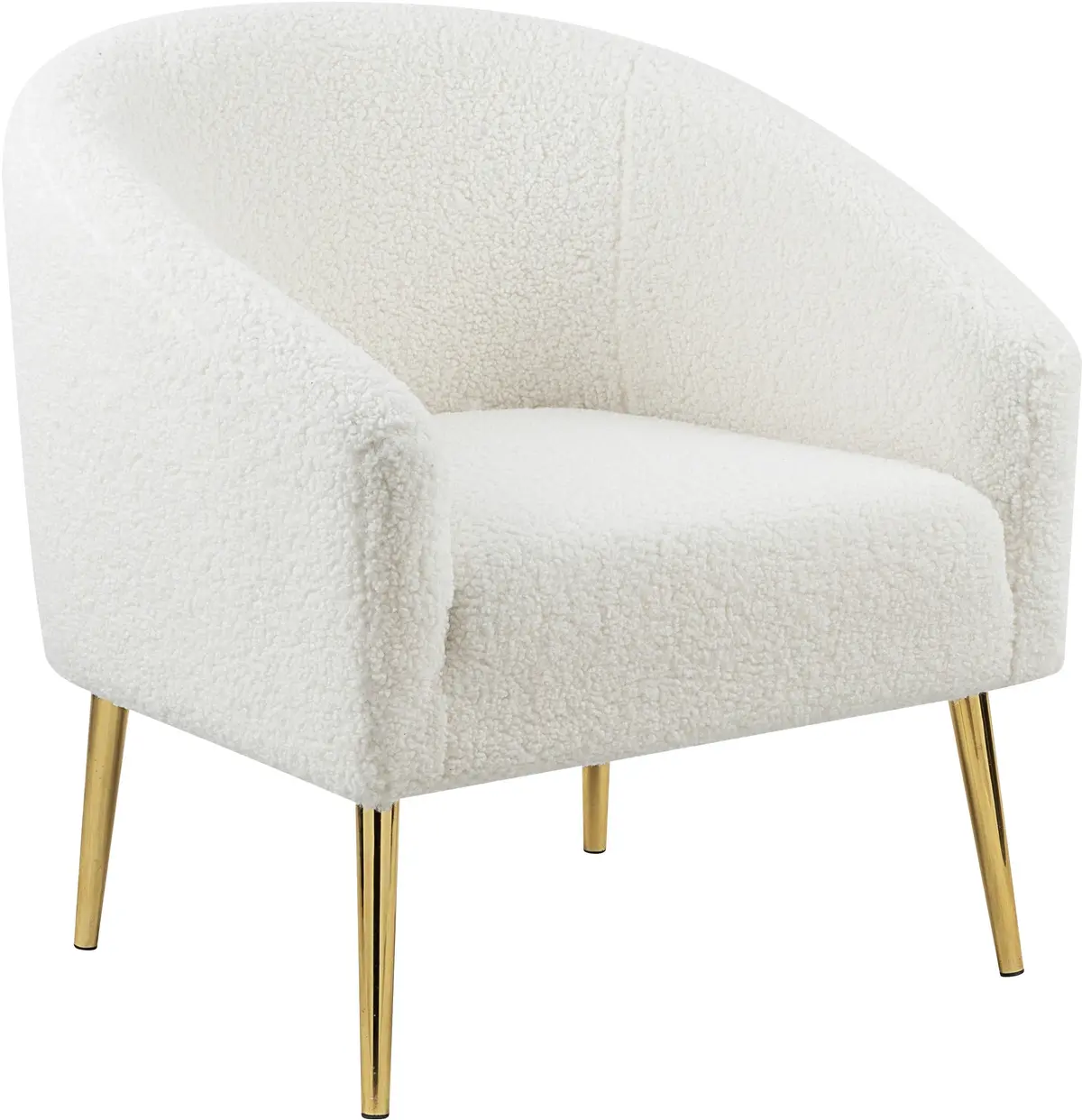 Barlow White Faux Sheepskin Fur Accent Chair 1