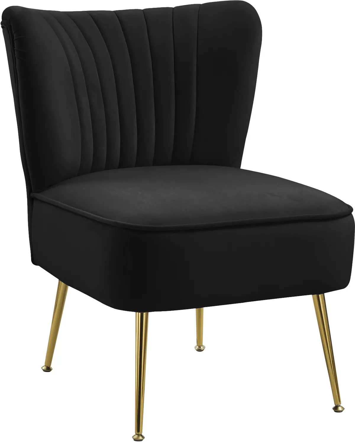 Tess Black Velvet Accent Chair 1