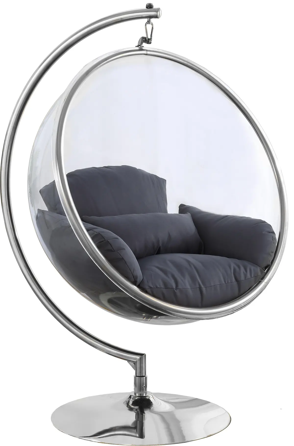 Luna Grey Durable Fabric Acrylic Swing Chair 1