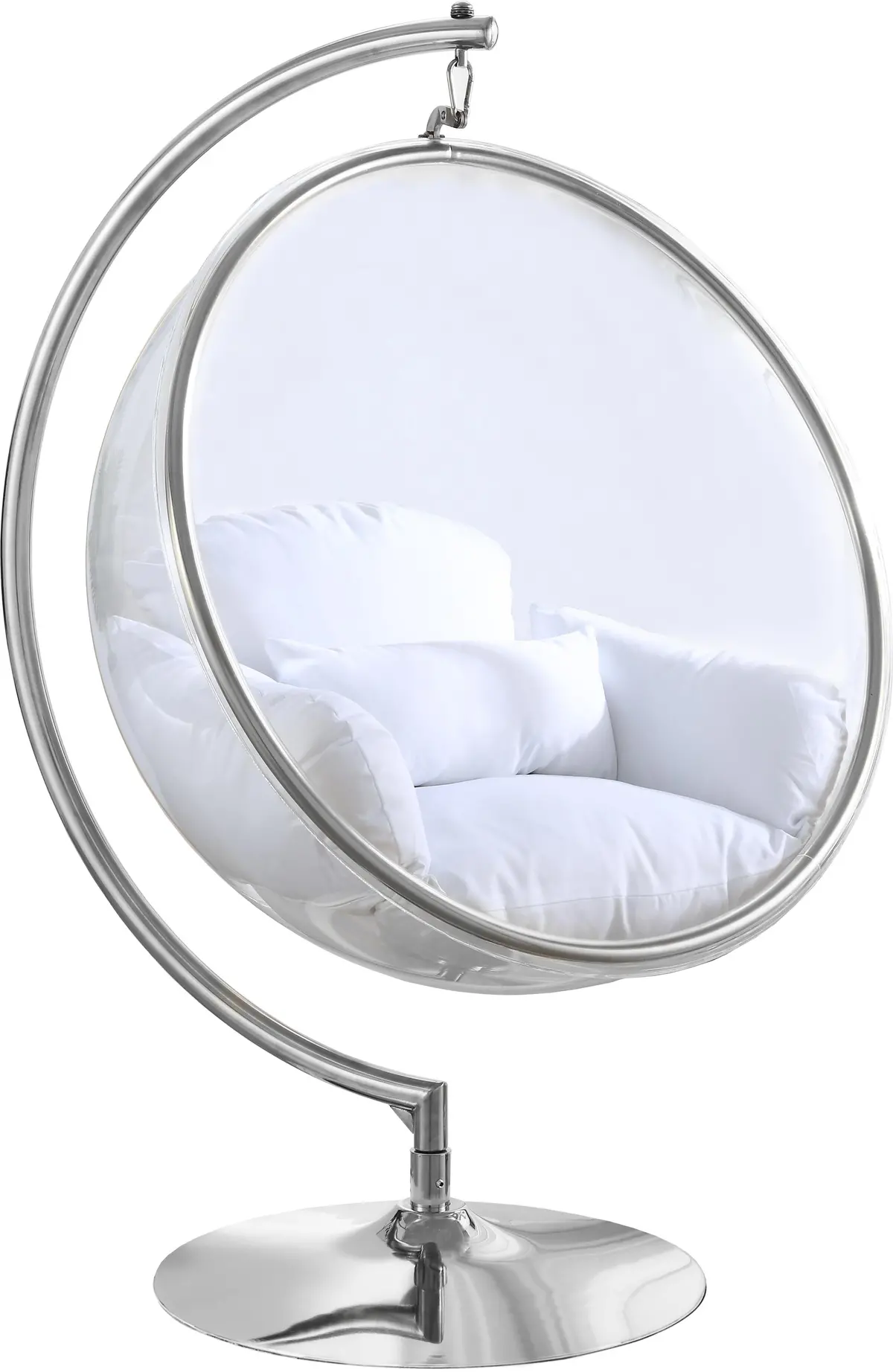 Luna White Durable Fabric Acrylic Swing Chair 1