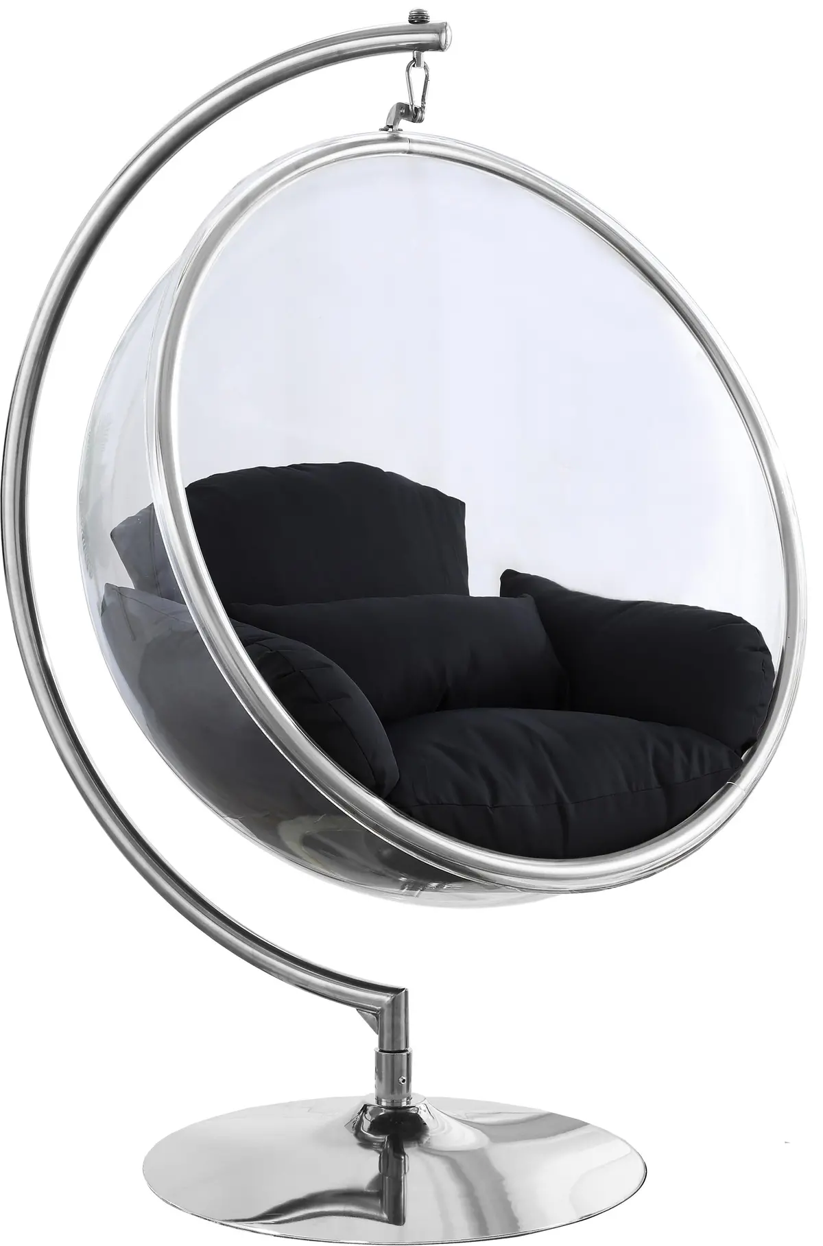 Luna Black Durable Fabric Acrylic Swing Chair 1