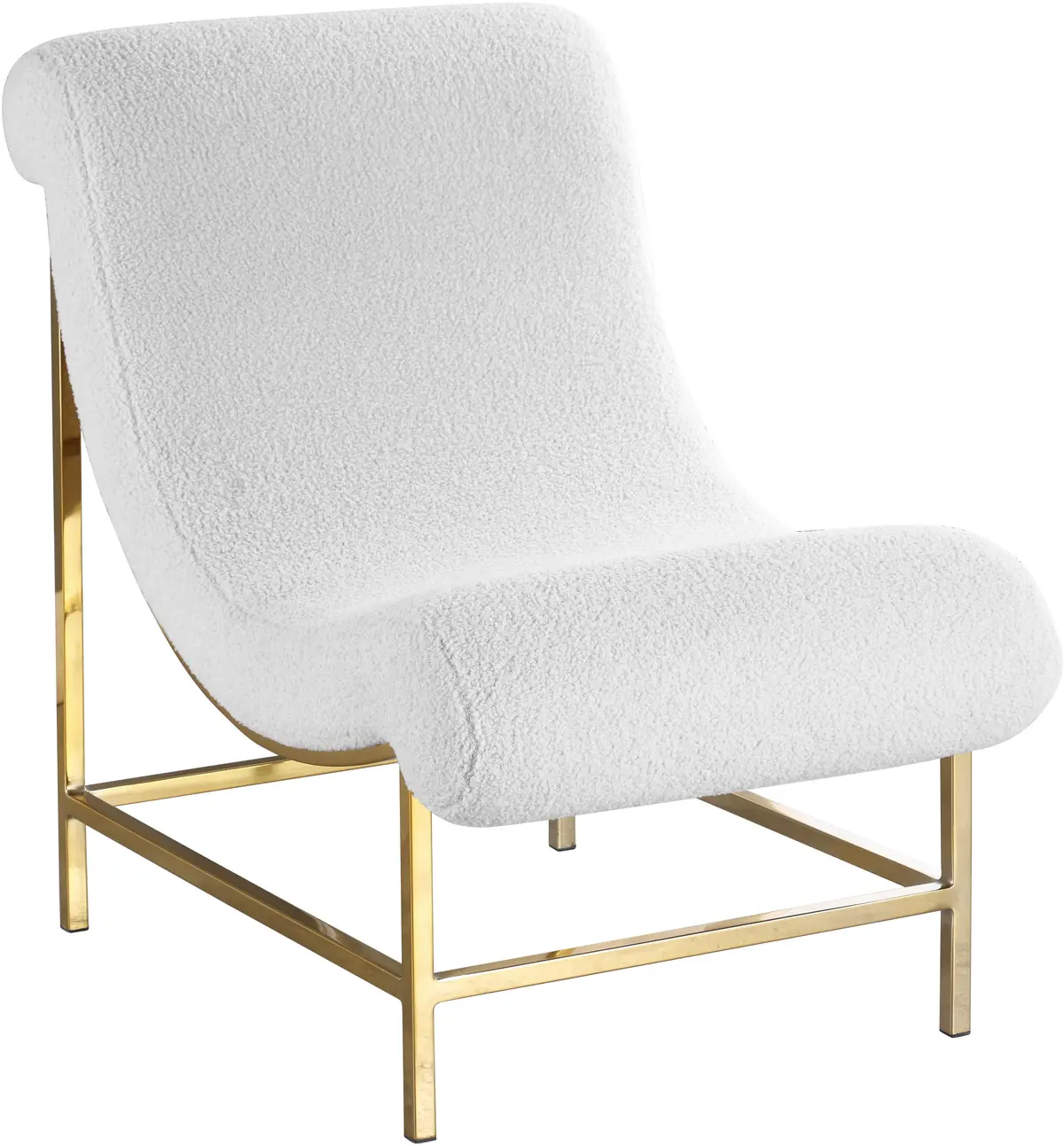 Nube White Faux Sheepskin Fur Accent Chair 1