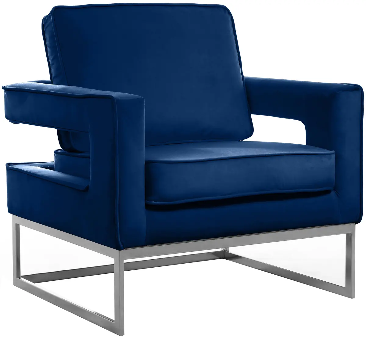 Noah Navy Velvet Accent Chair 1