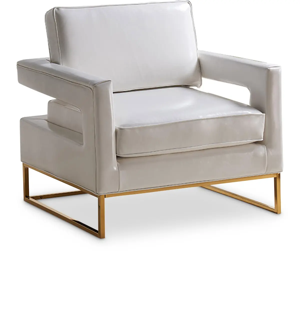 Amelia White Faux Leather Accent Chair 1