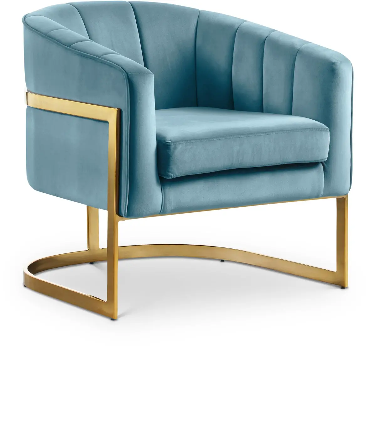 Carter Aqua Velvet Accent Chair 1