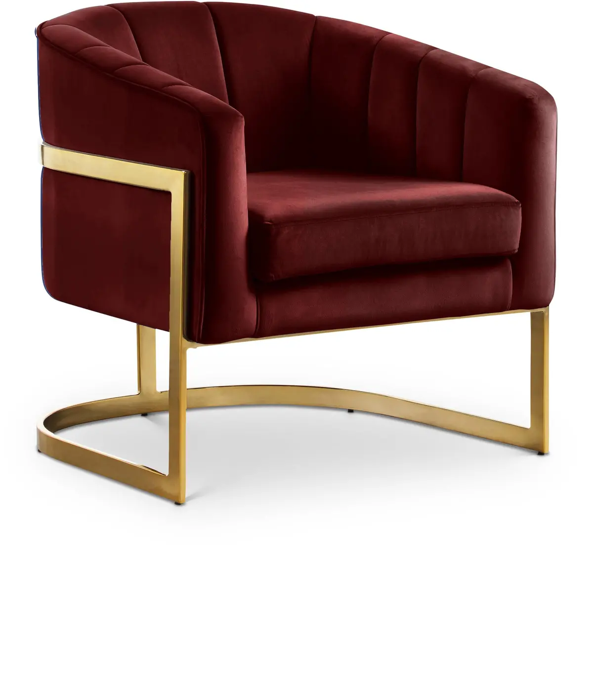 Carter Burgundy Velvet Accent Chair 1