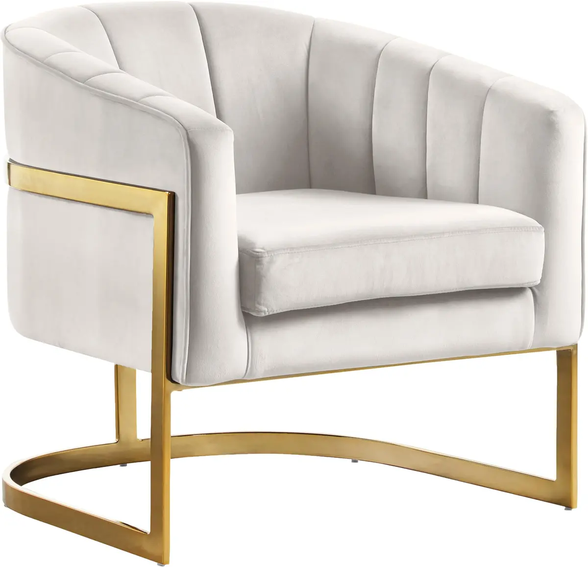 Carter Cream Velvet Accent Chair 1