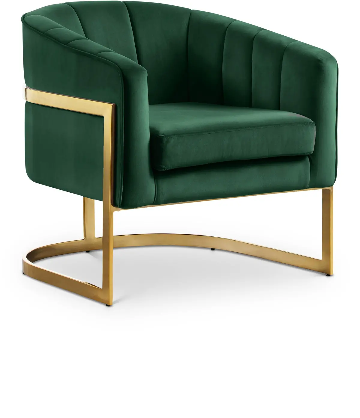 Carter Green Velvet Accent Chair 1