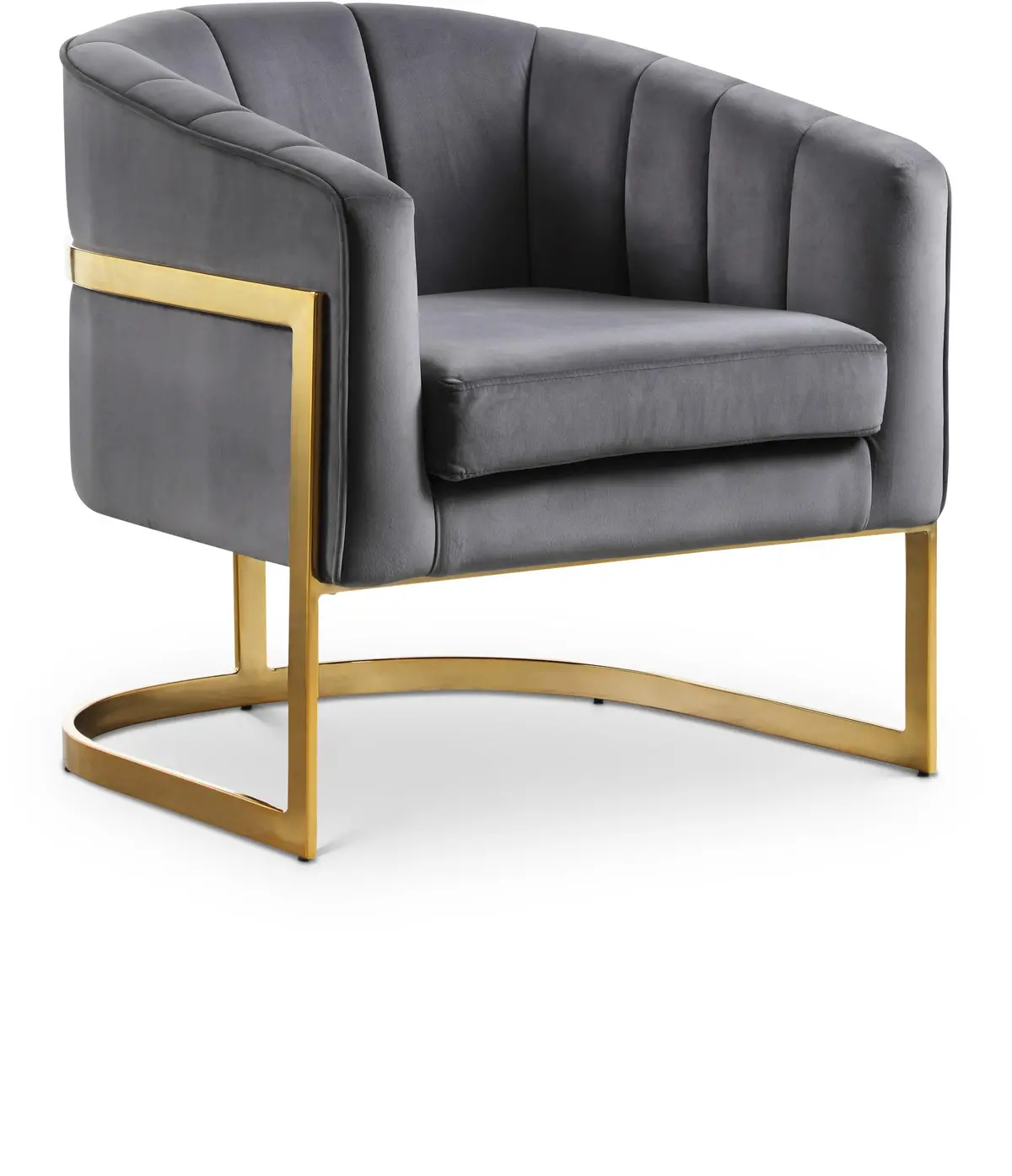 Carter Grey Velvet Accent Chair 1
