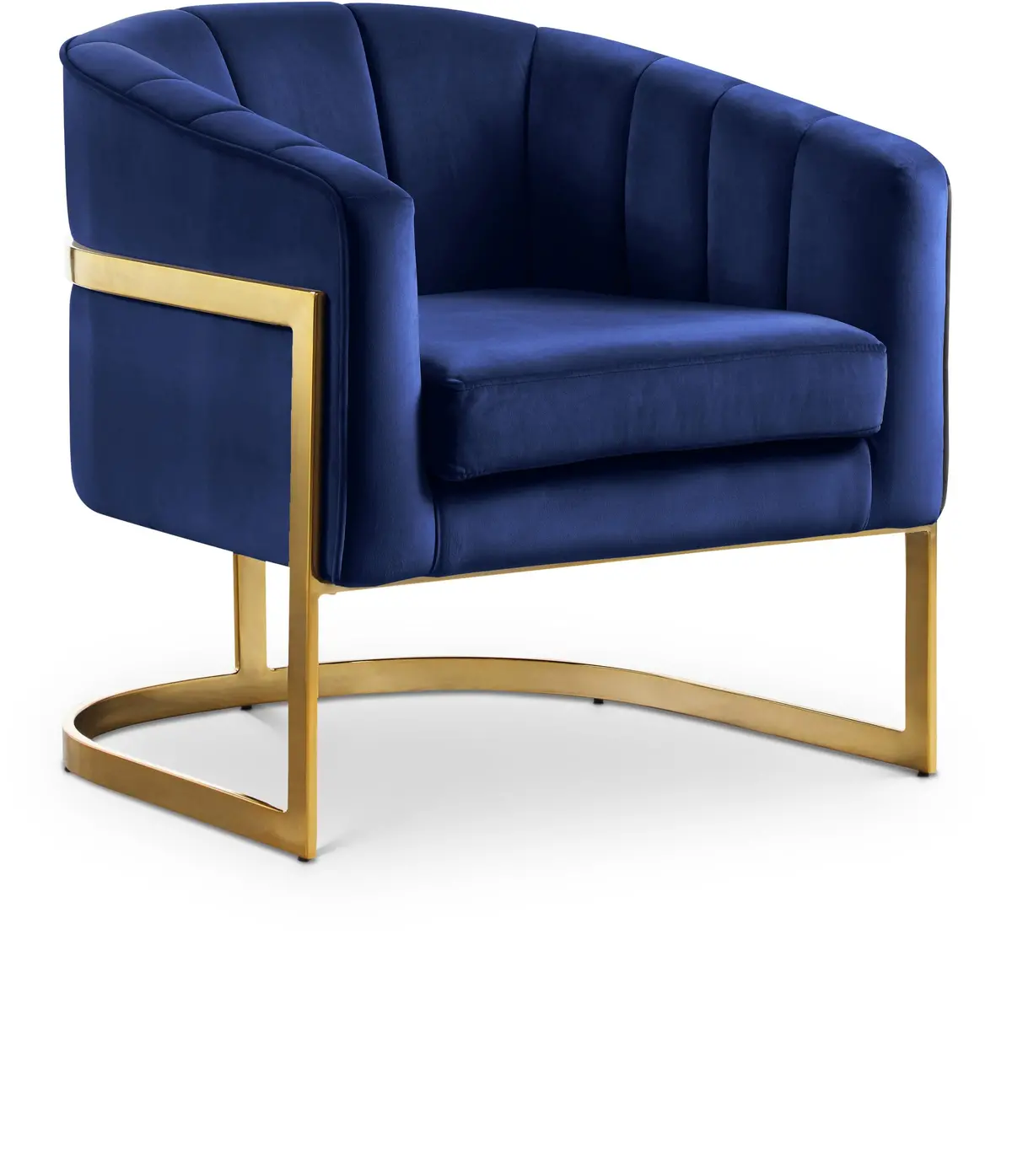 Carter Navy Velvet Accent Chair 1